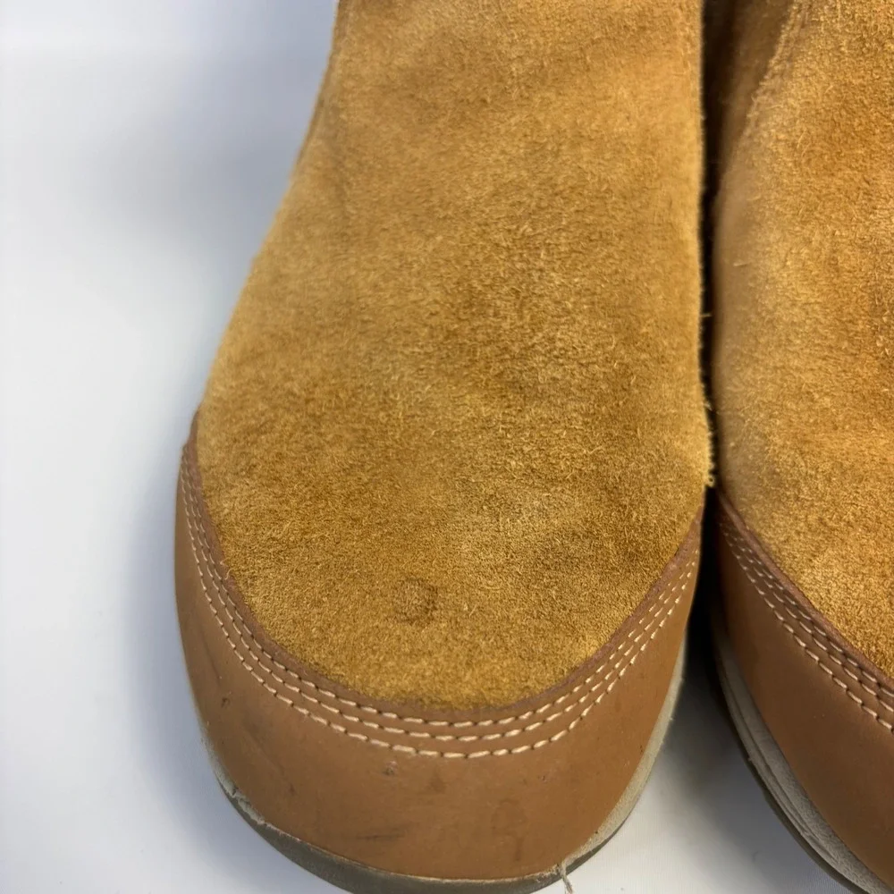 EASY SPIRIT Womens Brown Water Resistant Elk Round‎ Toe Wedge Zip-Up Winter 9M